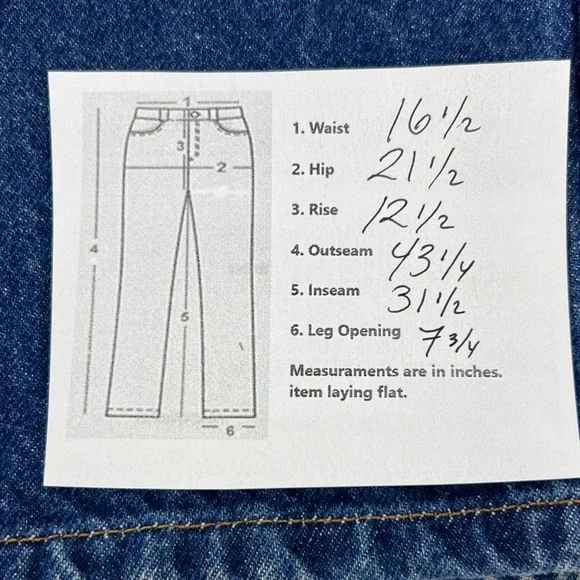 Vintage Levis 505 Jeans 33 x 32 (actual) Straight Blue Orange Tab Mexico 1995